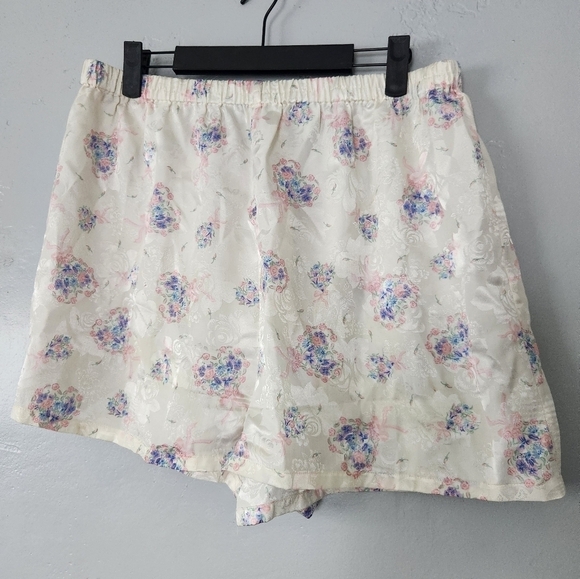 Vintage Nordstrom 2 Piece Floral Bridal Shorts Lingerie Pajama Set Medium - Picture 6 of 8